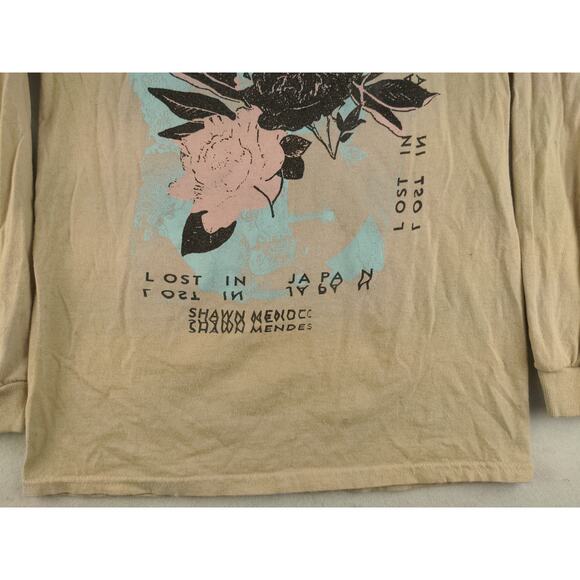 Womens Shawn Mendes Long Sleeve T Shirt Size Small Lost in Japan Beige Merch - Picture 6 of 12